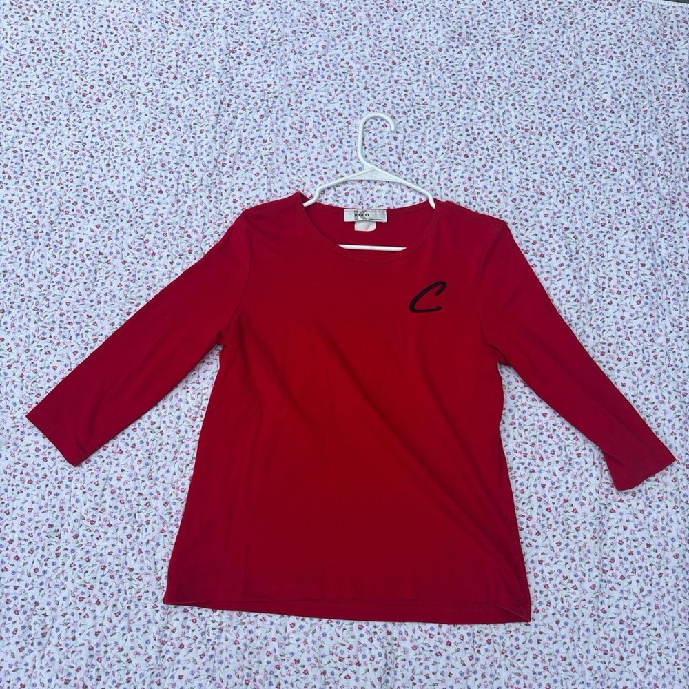 Red Long Sleeve Women's Top